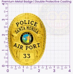 8-D13PLB Buy Custom Police Badges And Design, Create, Build and Order Personalized Police Badges Officer Badges Gold 3.45 Premium Badges