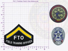 PRC1-FTO Buy Custom Police Rank Chevron FTO Field Training Officer a patch with text on it The are used by law enforcement training officers PVC Rubber Patches 3.55