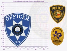 TS18-A3 Buy Custom Police Patches And Design Create Build and Order Personalized-Police Patches and Customized Police Patches POLICE PD embroidered Patches 4.25