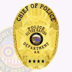 11-13b12 custom badges and design, create, build and order custom badges personalized badges officer badges silver rapids police gold