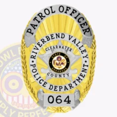 11-19A1 Custom Badges And Design, Create, Build and Order Custom Badges Personalized Badges Officer Badges Riverbend Valley Police Gold