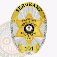 11-19F1 Custom Badges And Design, Create, Build and Order Custom Badges Personalized Badges Officer Badges Pineville Heights Police Silver