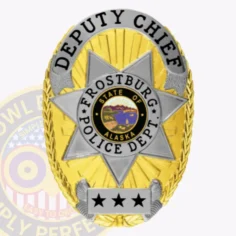 11-d16-2 custom badges and design, create, build and order custom badges personalized badges officer badges frostburg police gold