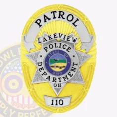 11-e1 custom badges and design, create, build and order custom badges personalized badges officer badges lakeview police gold