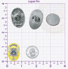 11-E1 Custom Badges And Design, Create, Build and Order Custom Badges Personalized Badges Officer Badges Lakeview Police Gold Lapel Pins