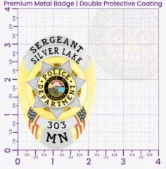 11-F5PLB Custom Badges And Design, Create, Build and Order Custom Badges Personalized Badges Officer Badges Gold Badges 3.25 Premium