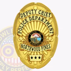 11-g1cmb custom badges and design, create, build and order custom badges personalized badges officer badges northwood pines police gold