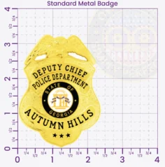 13-B1-2 Custom Badges And Design, Create, Build and Order Custom Badges Personalized Badges Officer Badges Autumn Hills Police Gold Badges 3.25 Standard