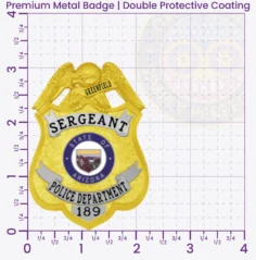 13-B17 Custom Badges And Design, Create, Build and Order Custom Badges Personalized Badges Officer Badges Greenfield Police Gold Badges 3.13 Premium