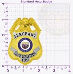 13-B17 Custom Badges And Design, Create, Build and Order Custom Badges Personalized Badges Officer Badges Greenfield Police Gold Badges 3.13 Standard