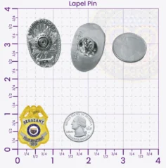 13-B17 Custom Badges And Design, Create, Build and Order Custom Badges Personalized Badges Officer Badges Greenfield Police Gold Lapel Pins