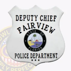 13-F19-2 Custom Badges And Design, Create, Build and Order Custom Badges Personalized Badges Officer Badges Fairview Police Silver