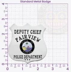 13-F19-2 Custom Badges And Design, Create, Build and Order Custom Badges Personalized Badges Officer Badges Fairview Police Silver Badges 2.75 Standard