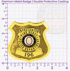 13-F19-4 Custom Badges And Design, Create, Build and Order Custom Badges Personalized Badges Officer Badges Pine Hurst Police Gold Badges 2.85 Premium