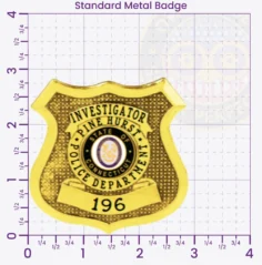 13-F19-4 Custom Badges And Design, Create, Build and Order Custom Badges Personalized Badges Officer Badges Pine Hurst Police Gold Badges 2.85 Standard