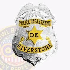 13-F20-4 Custom Badges And Design, Create, Build and Order Custom Badges Personalized Badges Officer Badges Riverstone Police Silver