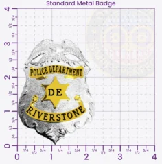 13-F20-4 Custom Badges And Design, Create, Build and Order Custom Badges Personalized Badges Officer Badges Riverstone Police Silver Badges 3.125 Standard