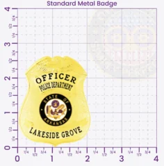 13-F21 Custom Badges And Design, Create, Build and Order Custom Badges Personalized Badges Officer Badges Lakeside Grove Police Gold Badges 2.675 Standard