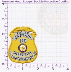 13-G1 Custom Badges And Design, Create, Build and Order Custom Badges Personalized Badges Officer Badges Island Park Police Gold Badges 2 Premium