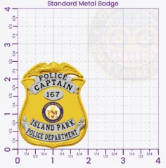 13-G1 Custom Badges And Design, Create, Build and Order Custom Badges Personalized Badges Officer Badges Island Park Police Gold Badges 2 Standard