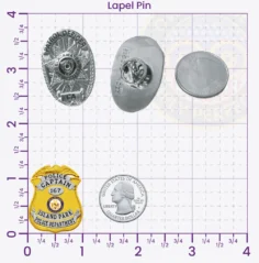 13-G1 Custom Badges And Design, Create, Build and Order Custom Badges Personalized Badges Officer Badges Island Park Police Gold Lapel Pins