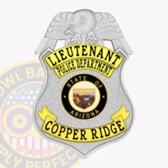 13-H1 Custom Badges And Design, Create, Build and Order Custom Badges Personalized Badges Officer Badges Copper Ridge Police Silver