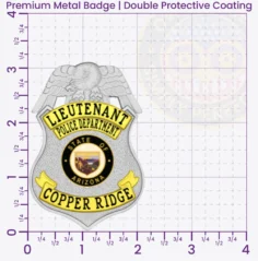 13-H1 Custom Badges And Design, Create, Build and Order Custom Badges Personalized Badges Officer Badges Copper Ridge Police Silver Badges 3.125 Premium