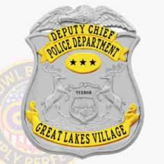 13-MI3 Custom Badges And Design, Create, Build and Order Custom Badges Personalized Badges Officer Badges Great Lakes Village Police Silver