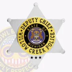 14-b10 custom badges and design, create, build and order custom badges personalized badges officer badges willow creek police silver