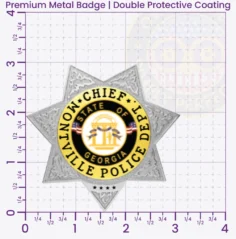 15-H11-2 Custom Badges And Design, Create, Build and Order Custom Badges Personalized Badges Officer Badges Montville Police Silver Badges 3 Premium