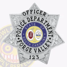 16-h20 custom badges and design, create, build and order custom badges personalized badges officer badges forge valley police silver