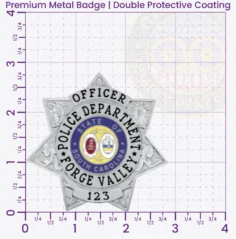 16-H20 Custom Badges And Design, Create, Build and Order Custom Badges Personalized Badges Officer Badges Forge Valley Police Silver Badges 2.80 Premium