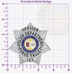 16-H20 Custom Badges And Design, Create, Build and Order Custom Badges Personalized Badges Officer Badges Forge Valley Police Silver Badges 2.80 Standard