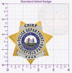 16-H31 Custom Badges And Design, Create, Build and Order Custom Badges Personalized Badges Officer Badges Ridgefield Park Police Gold Badges 2.91 Standard