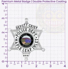 17-B1 Custom Badges And Design, Create, Build and Order Custom Badges Personalized Badges Officer Badges Maple Leaf Inlet Police Silver Badges 3 Premium