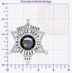 17-B1 Custom Badges And Design, Create, Build and Order Custom Badges Personalized Badges Officer Badges Maple Leaf Inlet Police Silver Badges 3 Standard