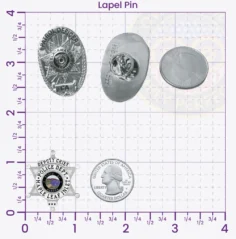 17-B1 Custom Badges And Design, Create, Build and Order Custom Badges Personalized Badges Officer Badges Maple Leaf Inlet Police Silver Lapel Pins