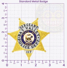 17-H15 Custom Badges And Design, Create, Build and Order Custom Badges Personalized Badges Officer Badges Bay Valley Police Gold Badges 3 Standard