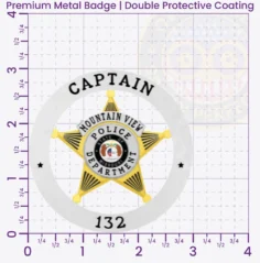 19-A2 Custom Badges And Design, Create, Build and Order Custom Badges Personalized Badges Officer Badges Mountain View Police Silver Badges 3 Premium