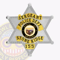 19-f1 custom badges and design, create, build and order custom badges personalized badges officer badges stone ridge police silver