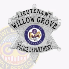 19-f3 custom badges and design, create, build and order custom badges personalized badges officer badges willow grove police silver