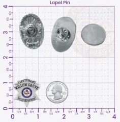 19-F3 Custom Badges And Design, Create, Build and Order Custom Badges Personalized Badges Officer Badges Willow Grove Police Silver Lapel Pins