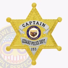 19-F8 Custom Badges And Design, Create, Build and Order Custom Badges Personalized Badges Officer Badges Cedars Police Gold