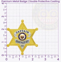 19-F8 Custom Badges And Design, Create, Build and Order Custom Badges Personalized Badges Officer Badges Cedars Police Gold Badges 2.75 Premium