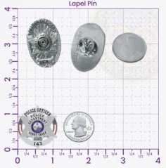 19-H20 Custom Badges And Design, Create, Build and Order Custom Badges Personalized Badges Officer Badges Sunny Shore Heights Police Silver Lapel Pins