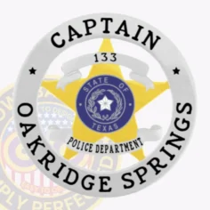 20-a18 custom badges and design, create, build and order custom badges personalized badges officer badges oakridge springs police silver