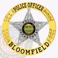 20-h16 custom badges and design, create, build and order custom badges personalized badges officer badges bloomfield police gold