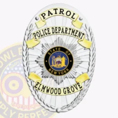 22-a1 custom badges and design, create, build and order custom badges personalized badges officer badges elmwood grove police silver