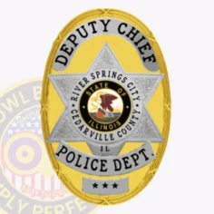 22-d18h14 custom badges and design, create, build and order custom badges personalized badges officer badges river springs city police gold