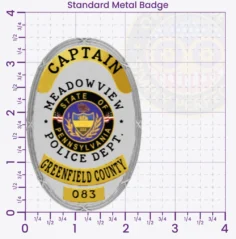 22-D23 Custom Badges And Design, Create, Build and Order Custom Badges Personalized Badges Officer Badges River Meadowview Police Silver Badges 3.5 Standard